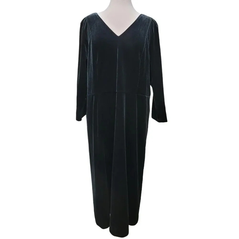 Lands' End Black Velvet Dress Size 18W